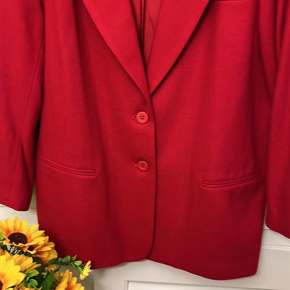 Vintage Private Concepts cranberry single breasted wool blazer size 16W - Picture 3 of 5